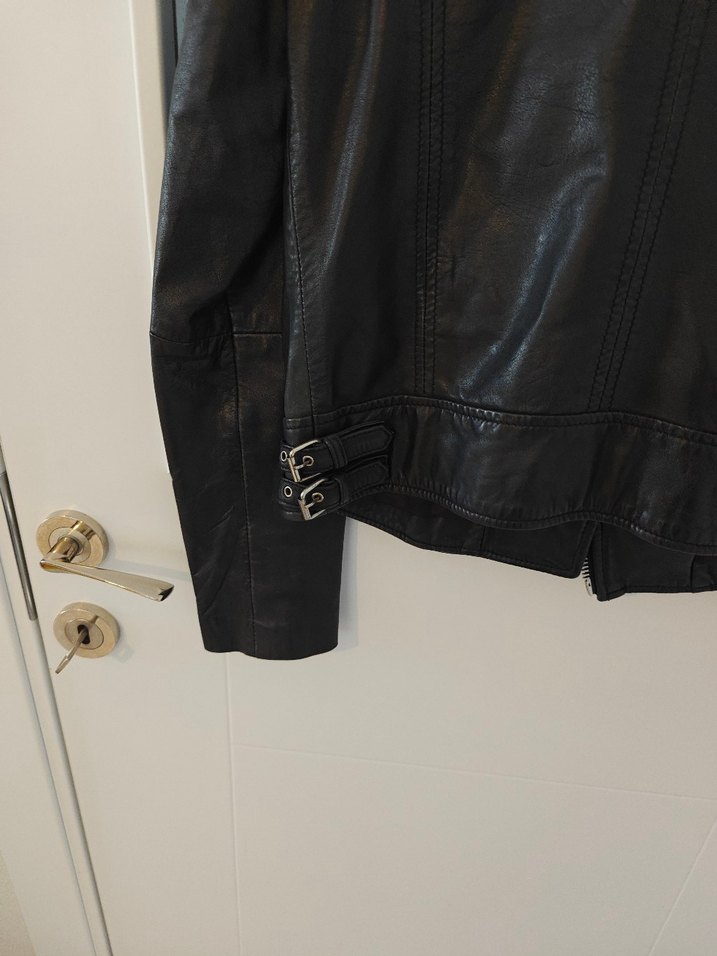 Siyah Deri Biker Ceket — görsel 3/6