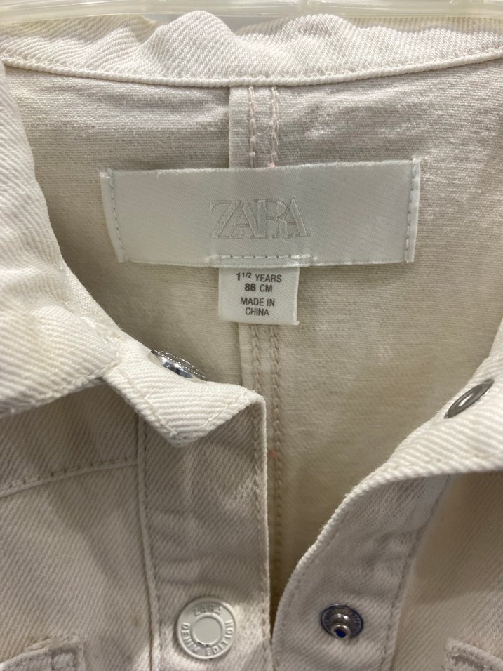 Nakışlı Beyaz Kız Denim Tulum - Görsel 3