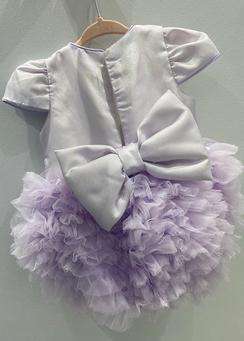 Mor Fırfırlı Kız Çocuk Elbise - Görsel 2