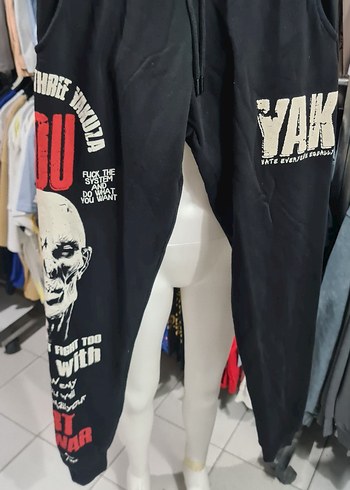 Siyah Baskılı Erkek Streetwear Eşofman Altı - Görsel 5