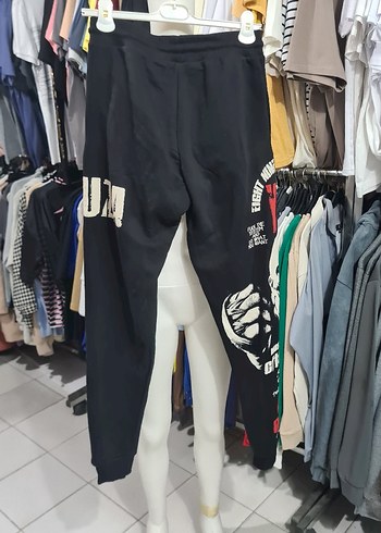 Siyah Baskılı Erkek Streetwear Eşofman Altı - Görsel 2