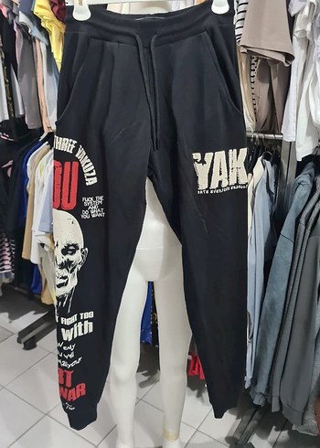 Siyah Baskılı Erkek Streetwear Eşofman Altı - Görsel 4