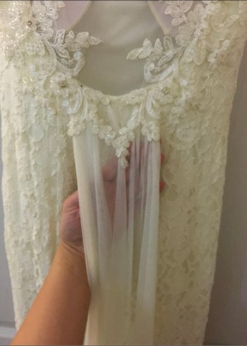 Straplez Bohem Uzun Gelinlik - Görsel 6