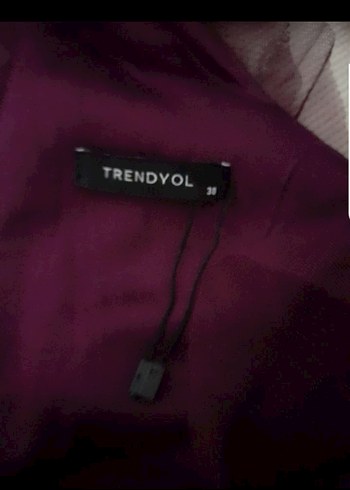 Mor V Yakalı Uzun Fırfırlı Kadın Abiye Elbise - Görsel 4