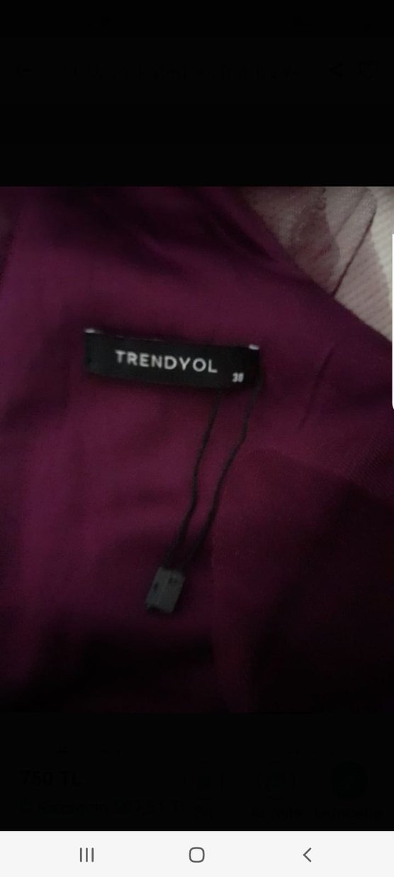 Mor V Yakalı Uzun Fırfırlı Kadın Abiye Elbise - Görsel 4