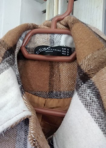 Kahverengi Ekose Kadın Düğmeli Gömlek - Görsel 2