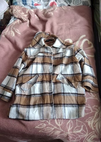 Kahverengi Ekose Kadın Düğmeli Gömlek - Görsel 5