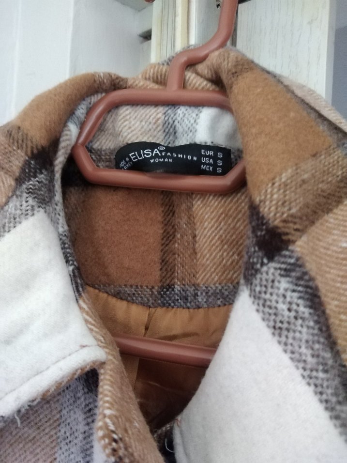 Kahverengi Ekose Kadın Düğmeli Gömlek - Görsel 2