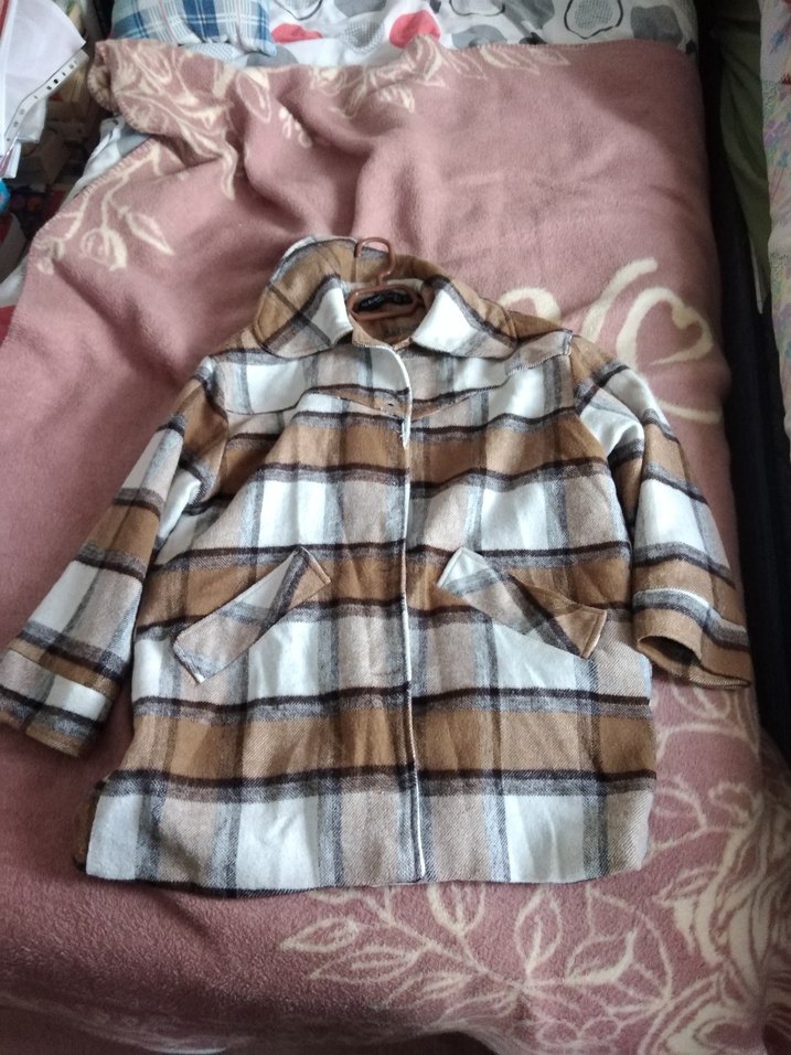 Kahverengi Ekose Kadın Düğmeli Gömlek - Görsel 5