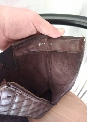 Kahverengi Deri Biker Dizüstü Botlar - Görsel 5