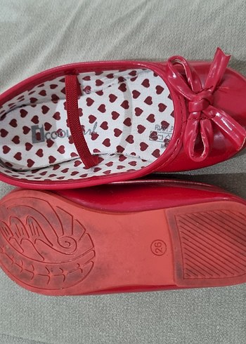 Kız Çocuk Kırmızı Fiyonklu Babet Ayakkabı - Görsel 3