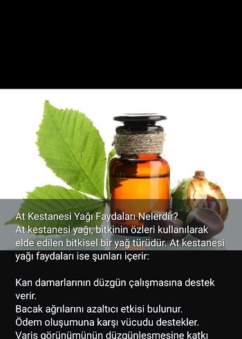 At Kestanesi Yağı - Bitkisel Bakım Yağı