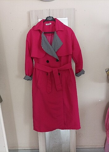 40 Beden pembe Renk Trenchcoat