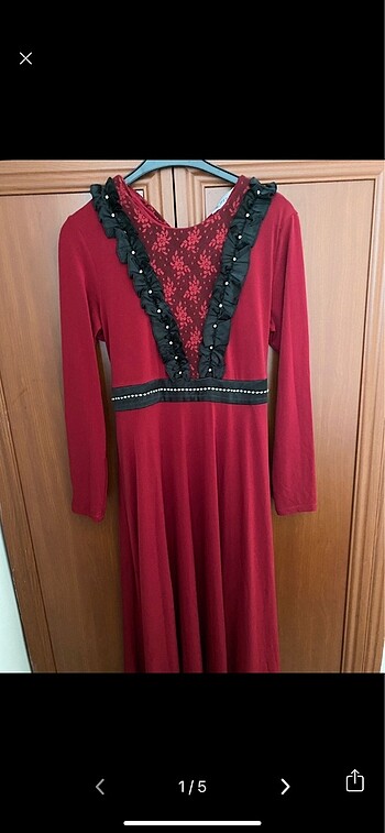 Kırmızı/bordo penye elbise