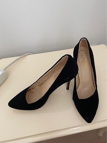 37 Beden Siyah süet stiletto