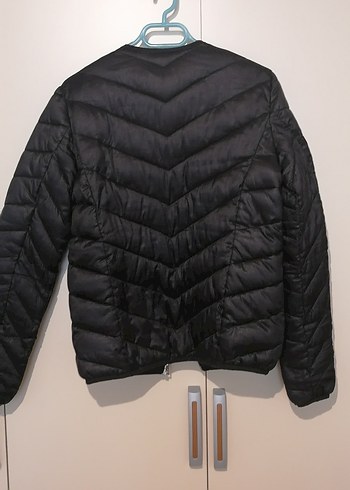 İnce siyah mont - Görsel 5