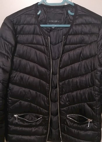 İnce siyah mont - Görsel 3