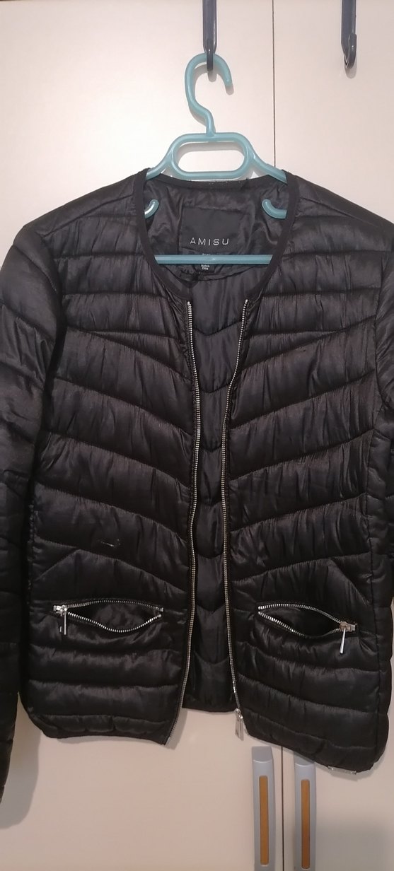 İnce siyah mont - Görsel 3