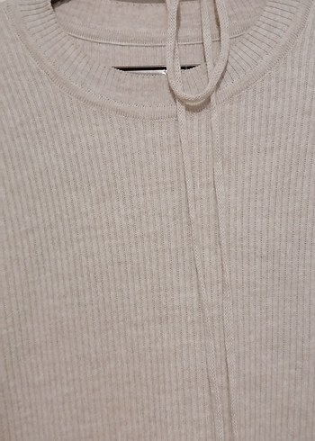 Bej Uzun Triko Kadın Elbise - Görsel 3