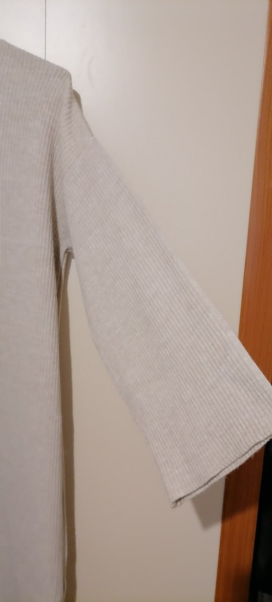 Bej Uzun Triko Kadın Elbise - Görsel 4