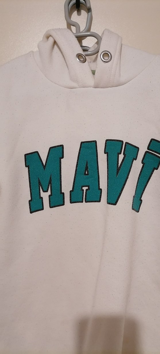 Mavi Baskılı Beyaz Kadın Sweatshirt - Görsel 2