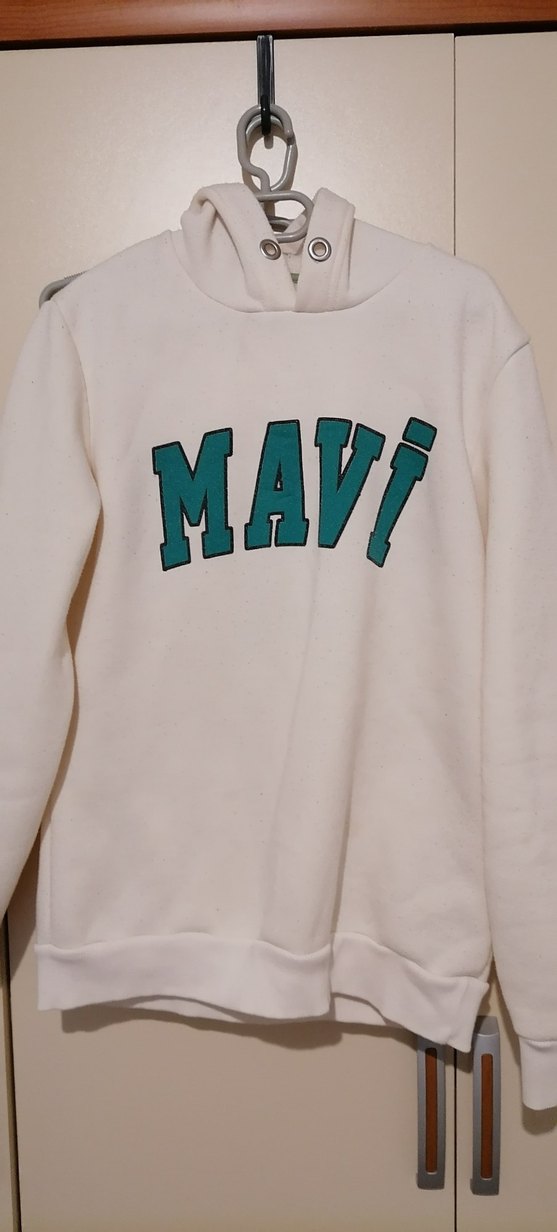 Mavi Baskılı Beyaz Kadın Sweatshirt - Görsel 3