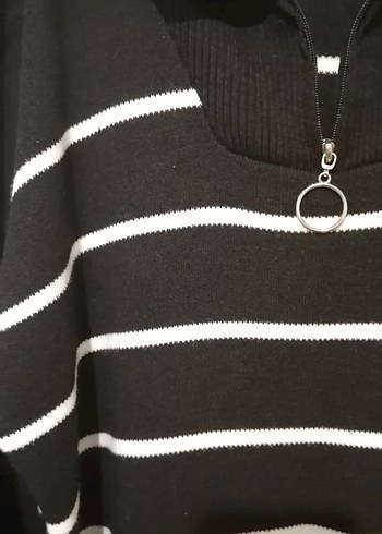 Çizgili Yarım Boğazlı Kadın Triko Elbise - Görsel 5