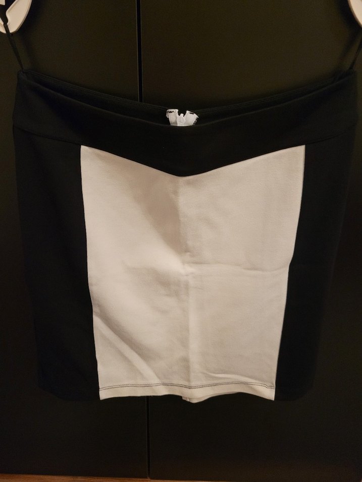 Beyaz Siyah Mini Etek - Görsel 2