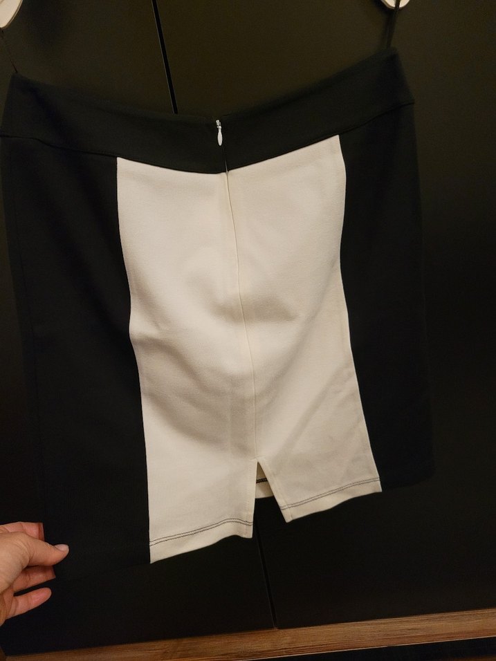 Beyaz Siyah Mini Etek - Görsel 4