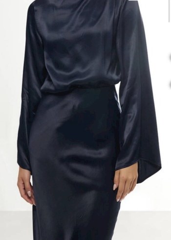 Lacivert Midi Boy Salaş Kadın Tunik - Görsel 2