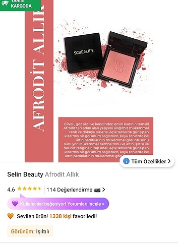  Beden Selin Beauty Afrodit allık 