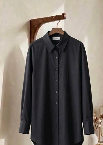 Defacto Siyah Oversize Uzun Kollu Gomlek