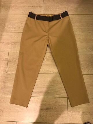 Deri detaylı pantalon+5