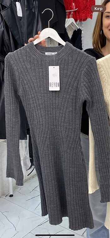 Bershka antrasit hm elbise triko