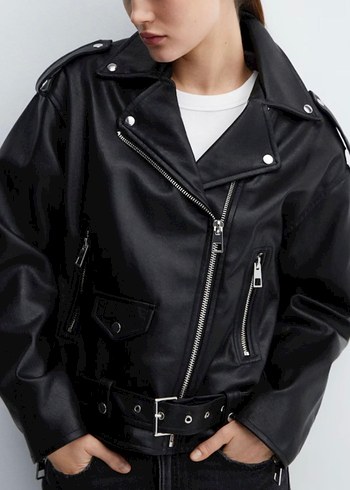 Mango deri biker ceket