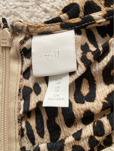 38 Beden Leopar Desenli H&M Elbise