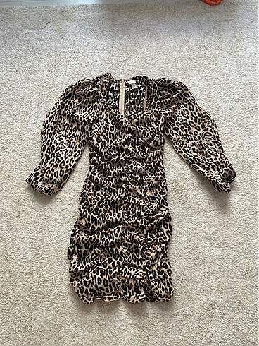 Leopar Desenli H&M Elbise