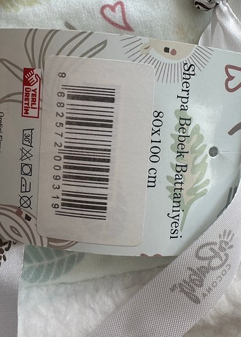 Bebek için Pastel Desenli Beyaz Battaniye - Görsel 2