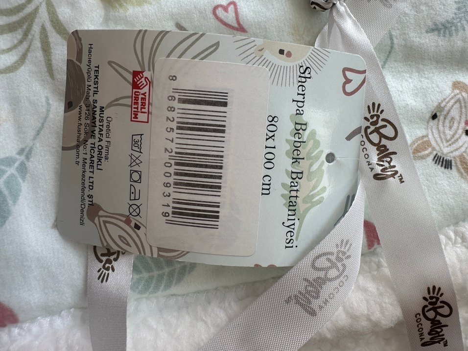 Bebek için Pastel Desenli Beyaz Battaniye - Görsel 2