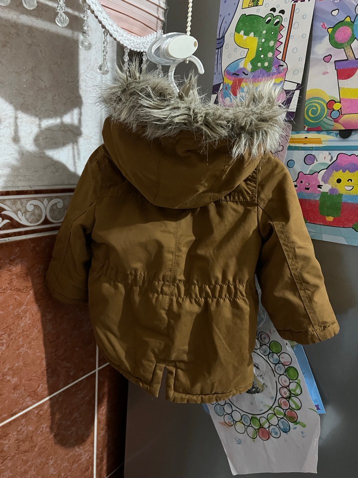 Kahverengi Erkek Çocuk Kürklü Mont - Görsel 2