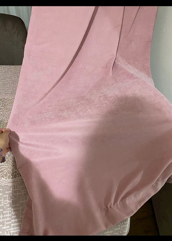 Modern Klasik Pastel Pembe Fon Perde - Görsel 5