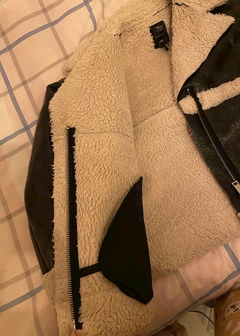 Kürk Detaylı Kahverengi Deri Kadın Ceket - Görsel 8