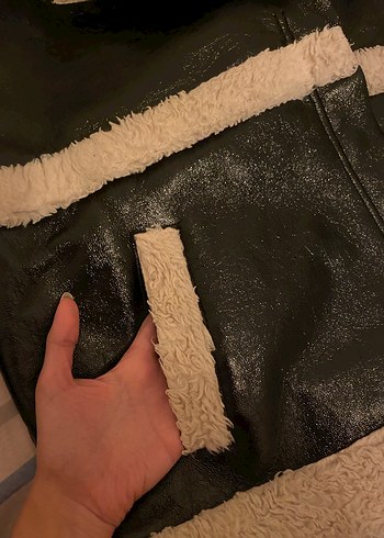 Kürk Detaylı Kahverengi Deri Kadın Ceket - Görsel 3