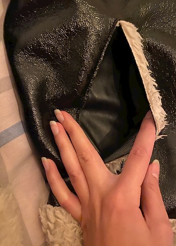 Kürk Detaylı Kahverengi Deri Kadın Ceket - Görsel 7