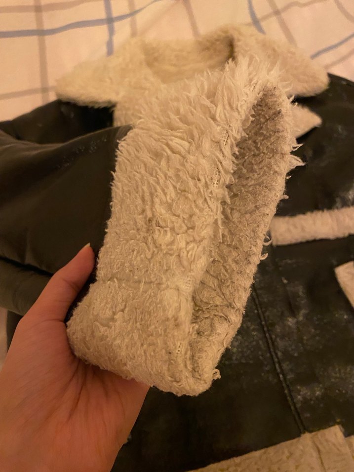 Kürk Detaylı Kahverengi Deri Kadın Ceket - Görsel 2