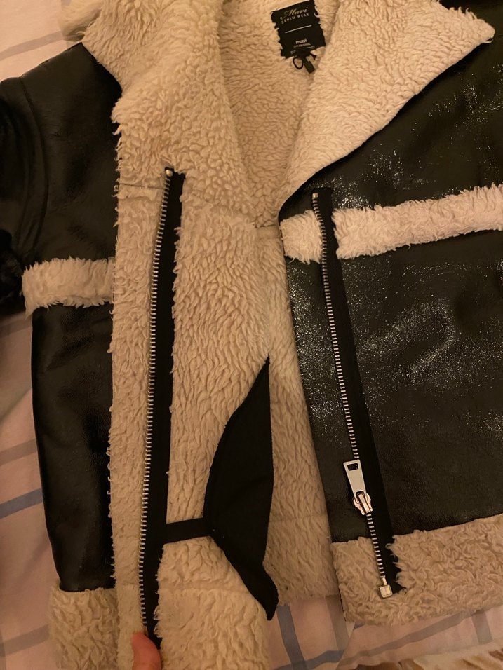 Kürk Detaylı Kahverengi Deri Kadın Ceket - Görsel 5