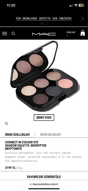 MAC Mac far palet SIFIR