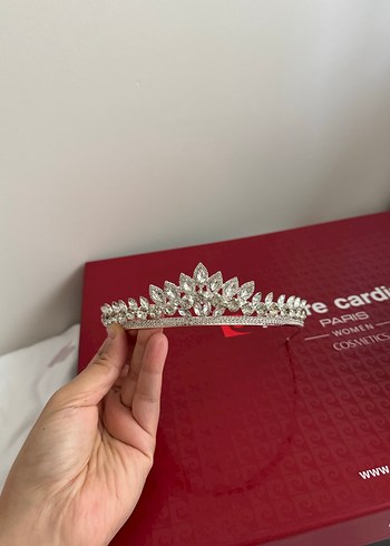 Beyaz Payetli Modern Klasik Gelin Tacı - Görsel 2