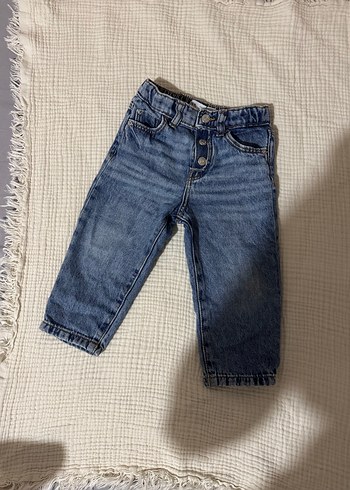 Düğmeli Erkek Çocuk Bol Kesim Kot Pantolon