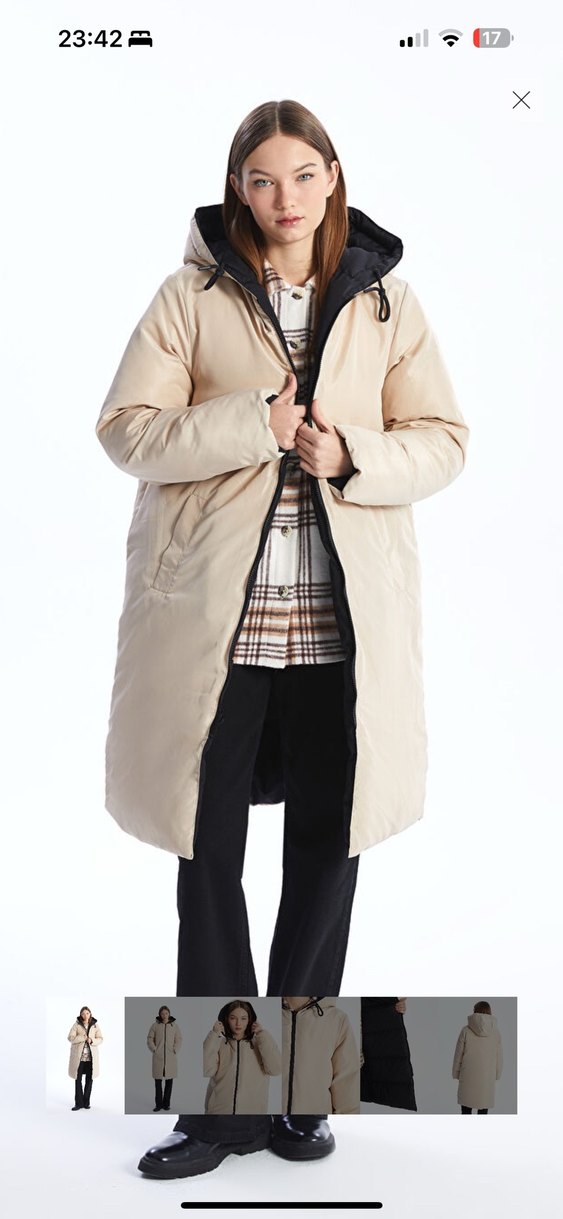 LCW Vision Kadın Kapüşonlu Siyah Şişme Mont - Görsel 4